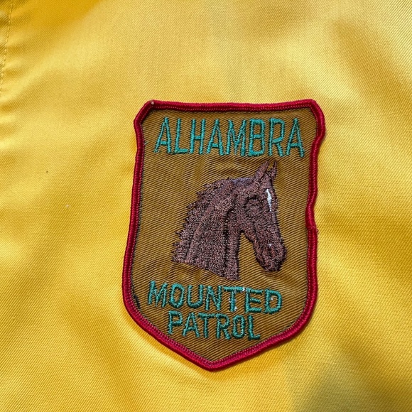 Vintage Alhambra Mounted Patrol Jacket Equestrian K-Brand Yellow Shriner Horse - Picture 2 of 14
